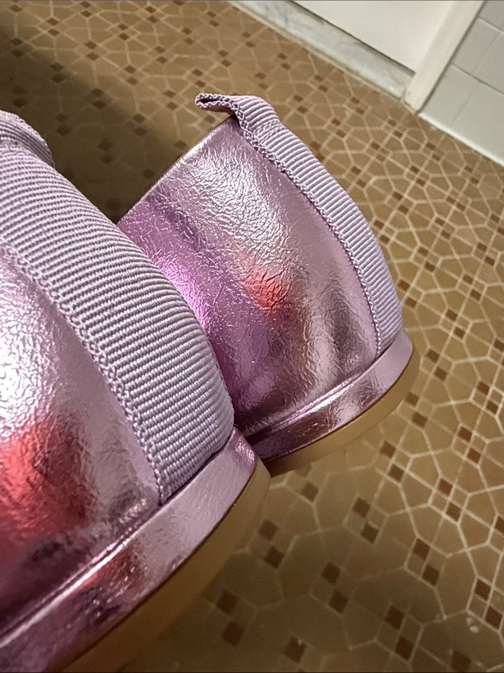 Franco Sarto Metallic Plum Leather Ballet Flats